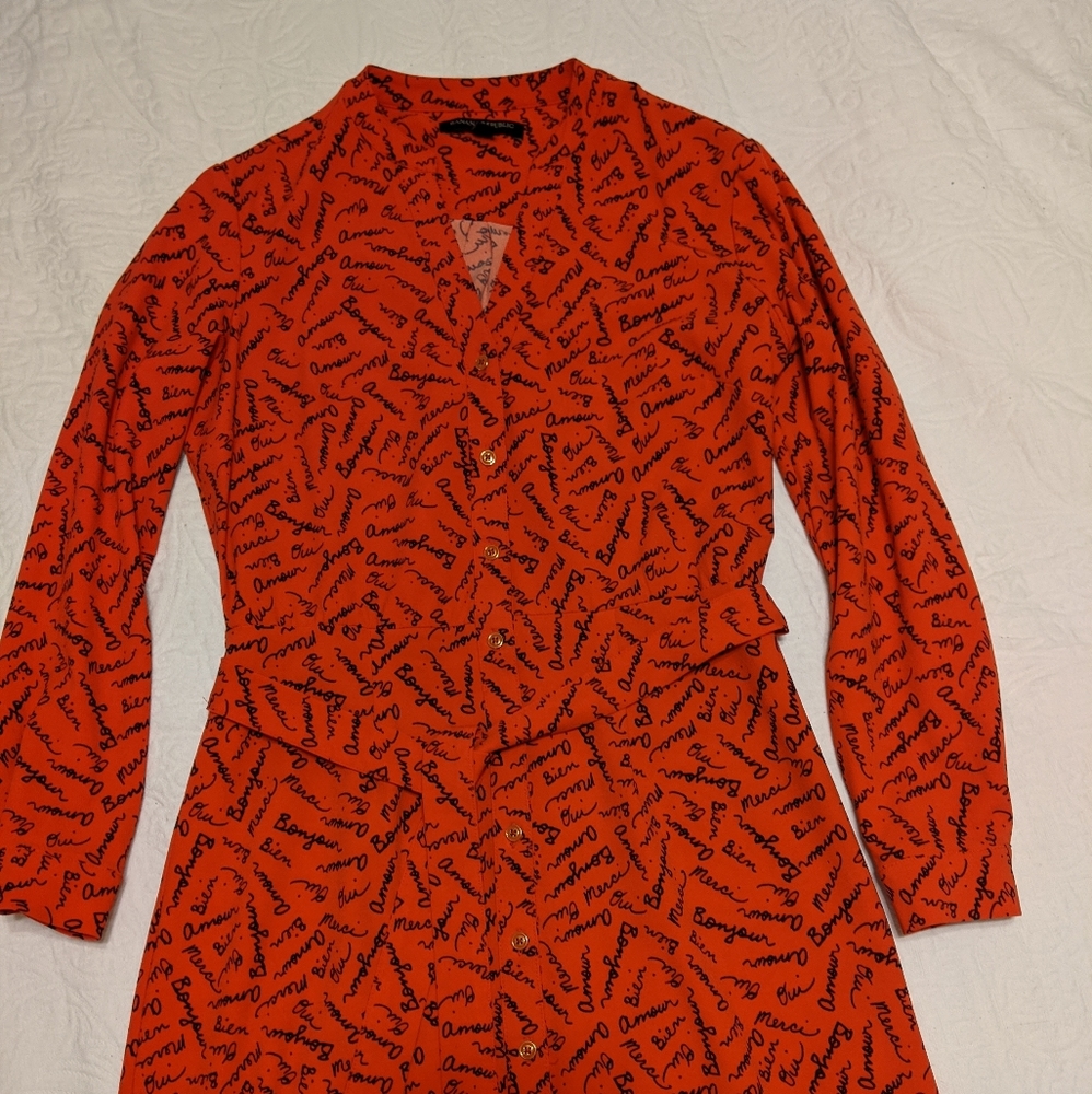 Banana Republic French pattern shirt dress